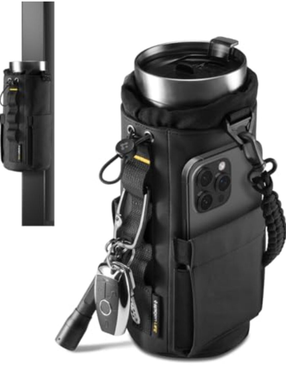 Magnetic Gym Bag Tumbler Carrier Holder Waterproof Nylon